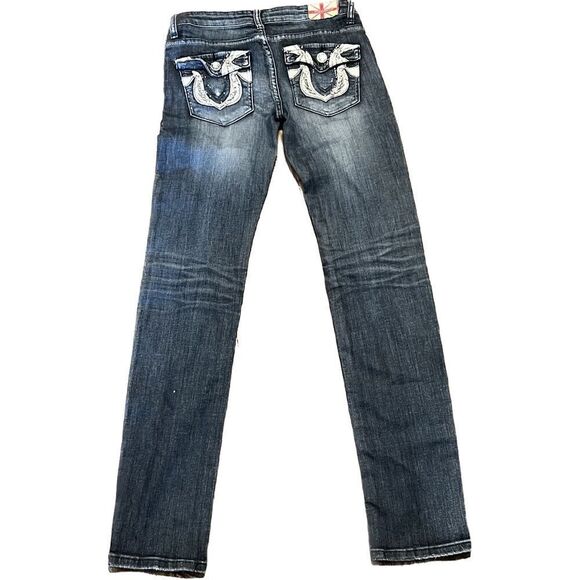 Machine jeans, women’s size 29, , mid rise, distressed, cut out, straight leg - Picture 4 of 14